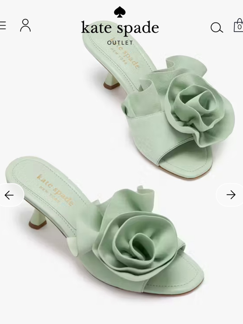 kate spade Mint Green Floral Mule Heel - Picture 5 of 5
